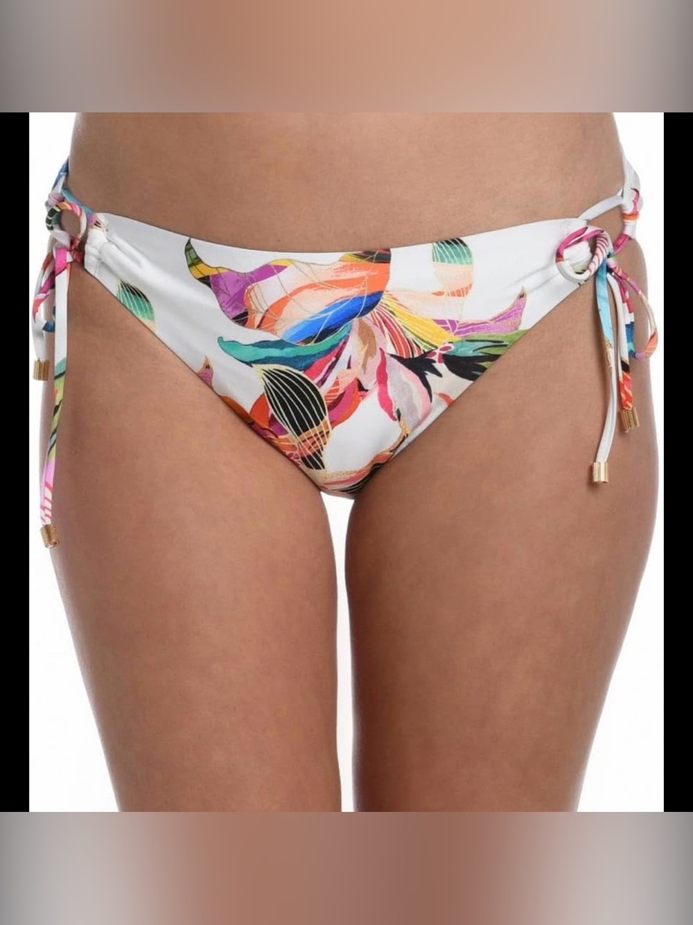 La Blanca Hipsters side ties paradise tropical print size 4 NEW